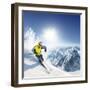 Skier In High Mountains-dellm60-Framed Photographic Print