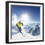 Skier In High Mountains-dellm60-Framed Photographic Print