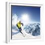 Skier In High Mountains-dellm60-Framed Photographic Print