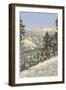 Skier in Rough Terrain-null-Framed Art Print