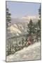 Skier in Rough Terrain-null-Mounted Art Print