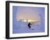 Skier in Snowghosts at Big Mountain Resort in Whitefish, Montana, USA-Chuck Haney-Framed Photographic Print
