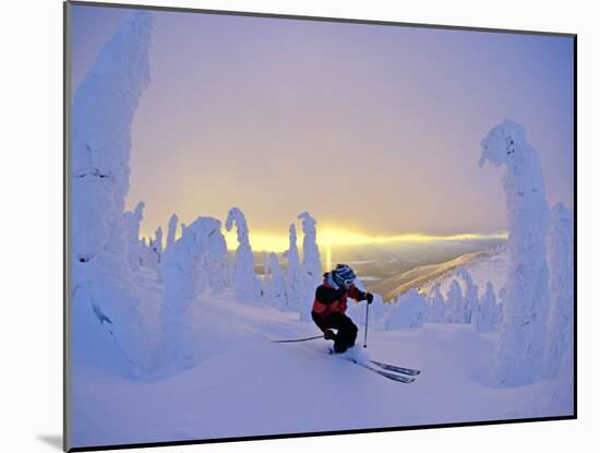 Skier in Snowghosts at Big Mountain Resort in Whitefish, Montana, USA-Chuck Haney-Mounted Photographic Print