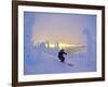 Skier in Snowghosts at Big Mountain Resort in Whitefish, Montana, USA-Chuck Haney-Framed Photographic Print