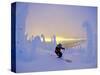 Skier in Snowghosts at Big Mountain Resort in Whitefish, Montana, USA-Chuck Haney-Stretched Canvas