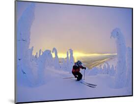 Skier in Snowghosts at Big Mountain Resort in Whitefish, Montana, USA-Chuck Haney-Mounted Photographic Print