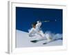 Skier in White-null-Framed Photographic Print