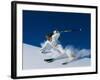 Skier in White-null-Framed Photographic Print