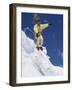 Skier in Yellow with Streaming Hair-null-Framed Photographic Print