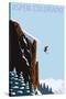 Skier Jumping - Aspen, Colorado-Lantern Press-Stretched Canvas