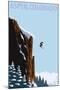 Skier Jumping - Aspen, Colorado-Lantern Press-Mounted Art Print