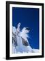 Skier Jumping from Mountain Ledge-null-Framed Photo