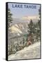 Skier, Lake Tahoe-null-Framed Stretched Canvas