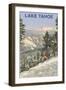 Skier, Lake Tahoe-null-Framed Art Print