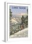 Skier, Lake Tahoe-null-Framed Art Print