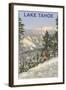 Skier, Lake Tahoe-null-Framed Art Print