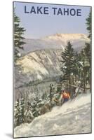 Skier, Lake Tahoe-null-Mounted Art Print