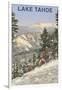 Skier, Lake Tahoe-null-Framed Art Print