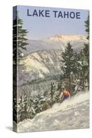 Skier, Lake Tahoe-null-Stretched Canvas