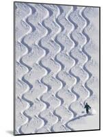 Skier Leaves His Trace in the Deep Snow on a Hill Near St. Maergen in the Black Forest of Germany-null-Mounted Photographic Print