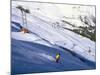 Skier on Slopes Above Village of Solden in Tirol Alps, Tirol, Austria-Richard Nebesky-Mounted Photographic Print