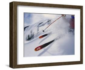 Skier Performing Sharp Turn-Doug Berry-Framed Photographic Print