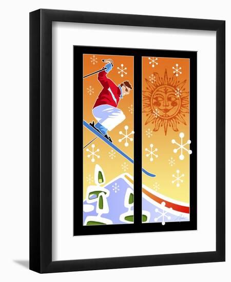 Skier Powder-Larry Hunter-Framed Giclee Print