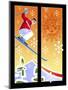 Skier Powder-Larry Hunter-Mounted Giclee Print