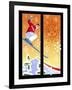 Skier Powder-Larry Hunter-Framed Giclee Print