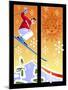 Skier Powder-Larry Hunter-Mounted Giclee Print