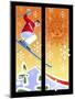Skier Powder-Larry Hunter-Mounted Giclee Print