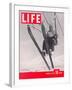 Skier Riding the Chair Lift at Sun Valley Ski Resort, March 8, 1937-Alfred Eisenstaedt-Framed Premium Photographic Print