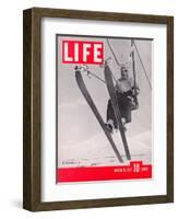 Skier Riding the Chair Lift at Sun Valley Ski Resort, March 8, 1937-Alfred Eisenstaedt-Framed Photographic Print