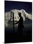 Skier's Silhouette, Tibet-Michael Brown-Mounted Photographic Print