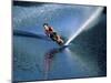 Skier Speeding, Water Spraying-null-Mounted Photographic Print