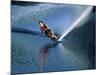 Skier Speeding, Water Spraying-null-Mounted Photographic Print