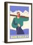 Skier, Sun Valley, Graphics-null-Framed Art Print