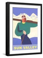 Skier, Sun Valley, Graphics-null-Framed Art Print