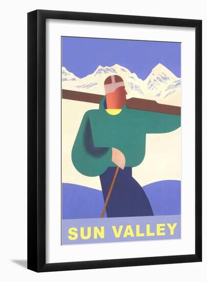 Skier, Sun Valley, Graphics-null-Framed Art Print