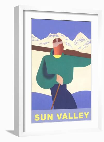 Skier, Sun Valley, Graphics-null-Framed Art Print