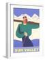 Skier, Sun Valley, Graphics-null-Framed Art Print