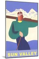 Skier, Sun Valley, Graphics-null-Mounted Art Print