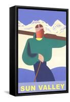 Skier, Sun Valley, Graphics-null-Framed Stretched Canvas