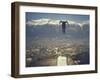 Skier Taking Off from the Bergisel Jump Hangs During Innsbruck Winter Olympics Competition-Ralph Crane-Framed Premium Photographic Print