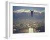 Skier Taking Off from the Bergisel Jump Hangs During Innsbruck Winter Olympics Competition-Ralph Crane-Framed Premium Photographic Print