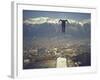 Skier Taking Off from the Bergisel Jump Hangs During Innsbruck Winter Olympics Competition-Ralph Crane-Framed Premium Photographic Print