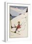 Skier Tumbles-null-Framed Art Print