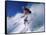 Skier with Snow Flying Up-null-Framed Stretched Canvas