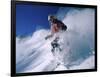 Skier with Snow Flying Up-null-Framed Photographic Print