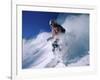 Skier with Snow Flying Up-null-Framed Photographic Print